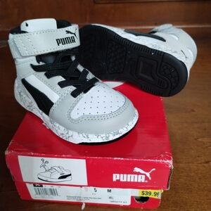 Puma Kids' Black and White Sneakers